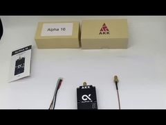 AKK Alpha 16 VTX 4.9G 5.8G 25mW/1W/3W/5W/8W/16W 96CH Transmissor de vídeo suportável de áudio inteligente