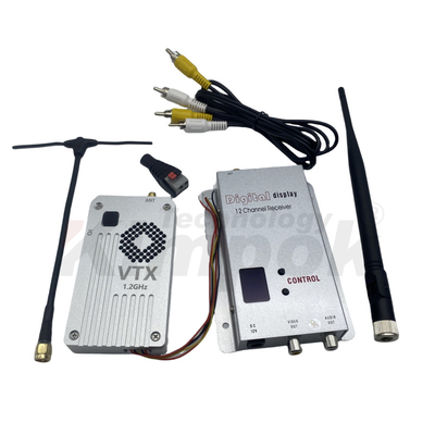 1.2G 5W Transmissor e Receptor de Vídeo Sem Fio 1.2Ghz VTX VRX 1080-1360M FPV Transmissão de Vídeo de Longa Distância