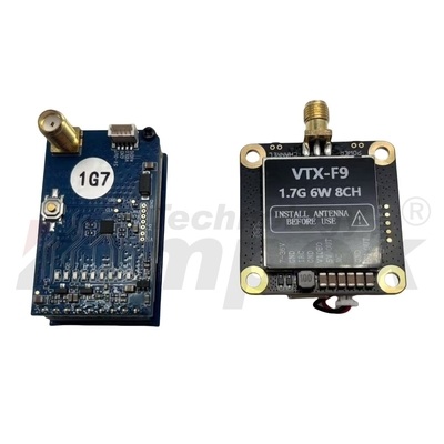 1.7G 6W Drone Video Transmission Transmitter and Receiver Combo Kit Alta Potência Baixa Latência para FPV