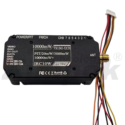 Transmissor de imagem sem fio analógico para drone de 8 canais de alta potência 2.5G 10W, transmissão estável de ultra longa distância