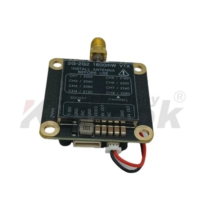 Transmissor de Vídeo VTX FPV 2.2G 1.6W 25mW 200mW 1600mW