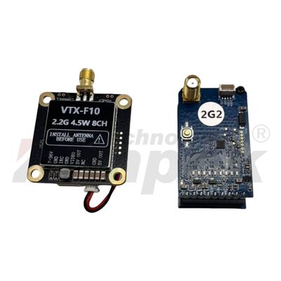 2.2G 4.5W FPV VTX Transmissor de vídeo com 8 canais para transmissão estável de imagem de drone